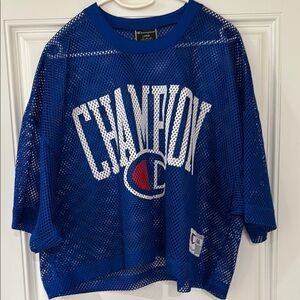 Champion Blue and White Jersey with Mesh Detailing